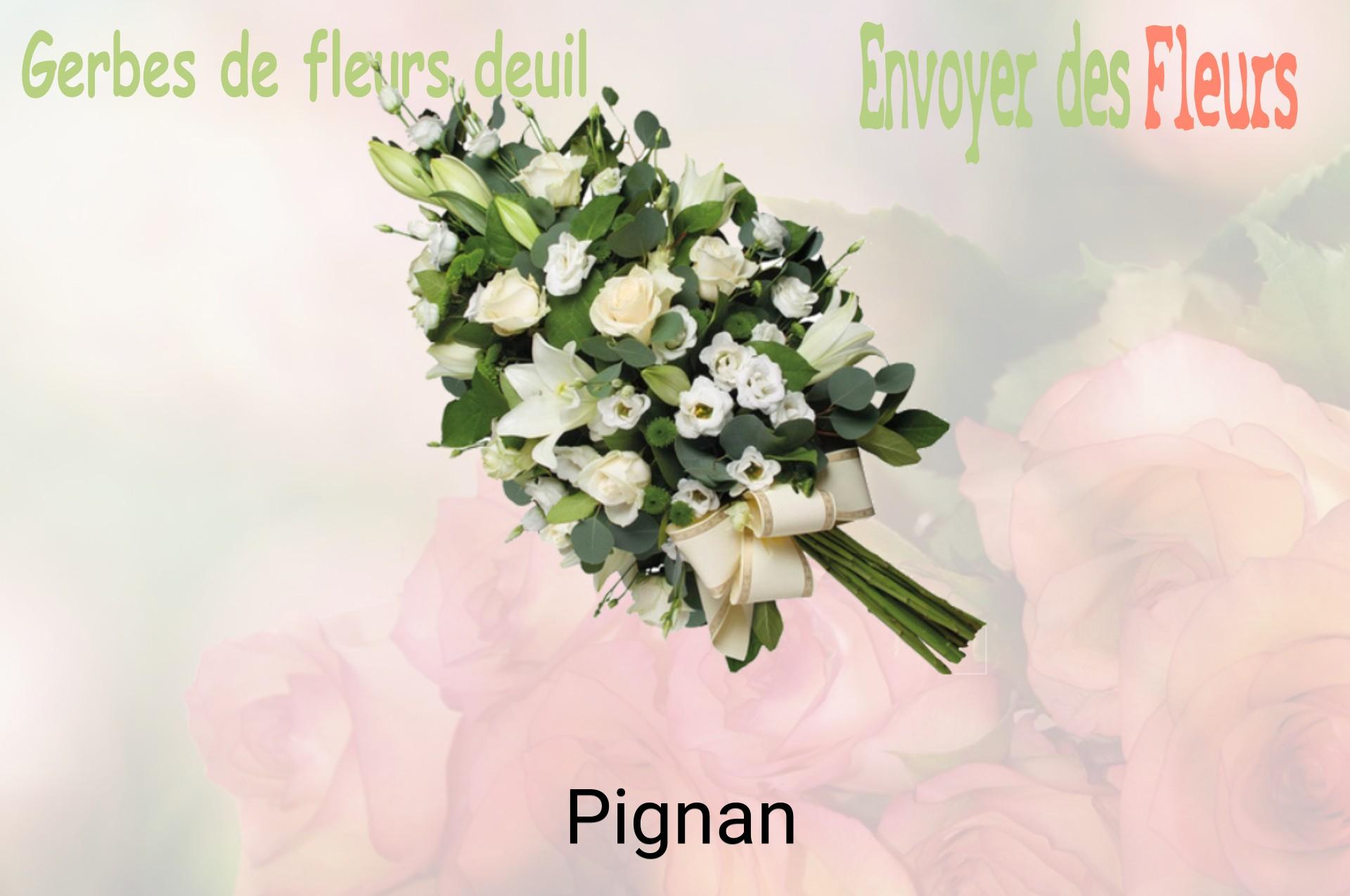 Gerbe de fleurs de deuil livrée à Pignan